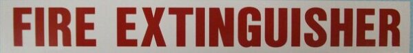 SB143, Garman Decal Fire Extinguisher - Red on White - 8 1/2" x 1 1/8"