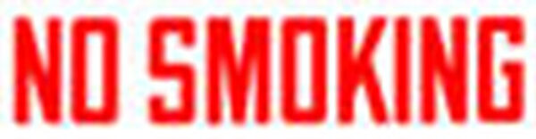 SB21, Garman Decal No Smoking (Red on Clear) - 11 1/2" x 2"