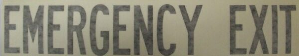 SB62, Garman Decal Emergency Exit - 12" x 2"