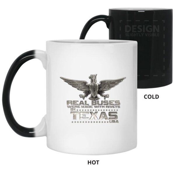 Real Buses Were Built in Texas 21150 11 oz. Color Changing Mug