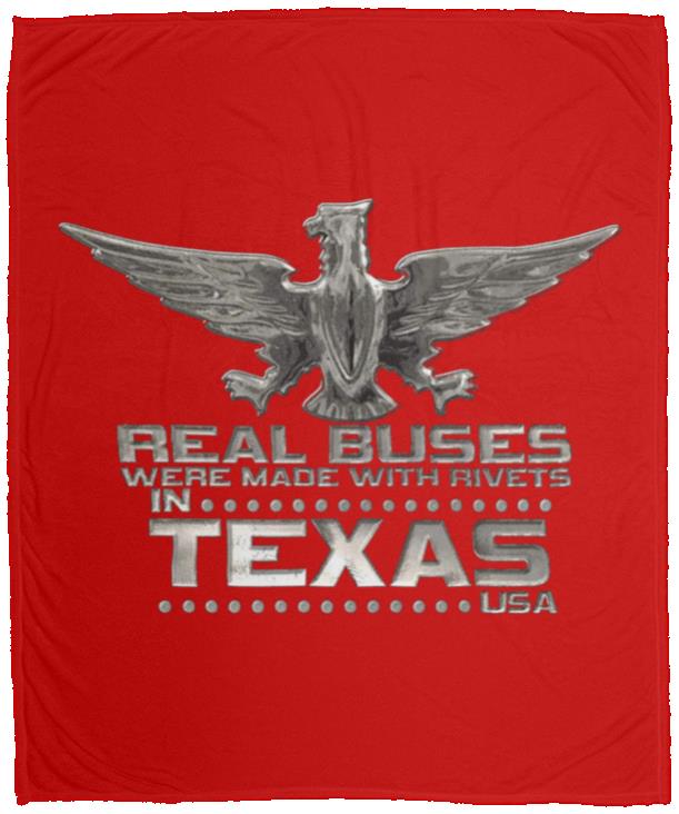Real Buses Were Built in Texas VPM Cozy Plush Fleece Blanket - 50x60 - Image 9
