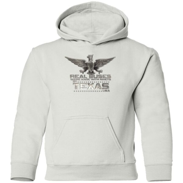 Real Buses Were Built in Texas G185B Youth Pullover Hoodie - Image 2