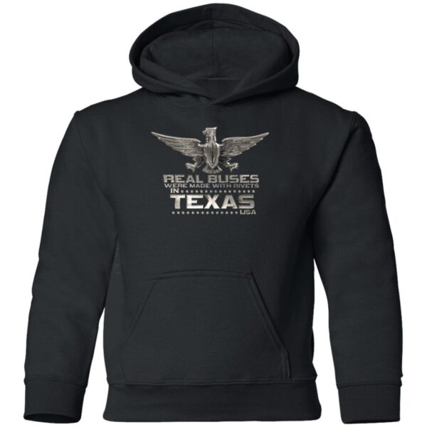Real Buses Were Built in Texas G185B Youth Pullover Hoodie - Image 3