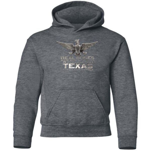 Real Buses Were Built in Texas G185B Youth Pullover Hoodie - Image 4