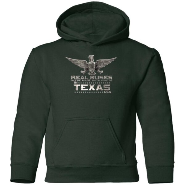 Real Buses Were Built in Texas G185B Youth Pullover Hoodie - Image 7
