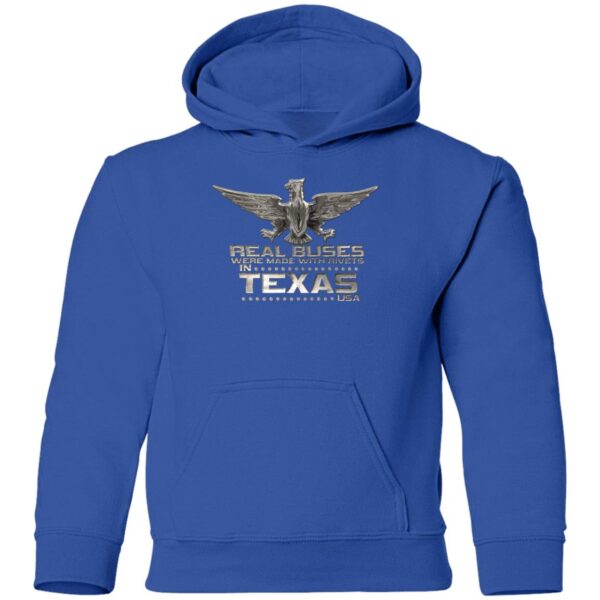 Real Buses Were Built in Texas G185B Youth Pullover Hoodie - Image 8
