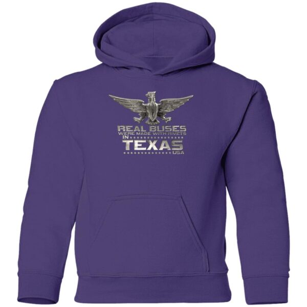 Real Buses Were Built in Texas G185B Youth Pullover Hoodie - Image 9