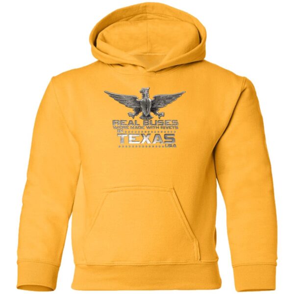 Real Buses Were Built in Texas G185B Youth Pullover Hoodie - Image 10