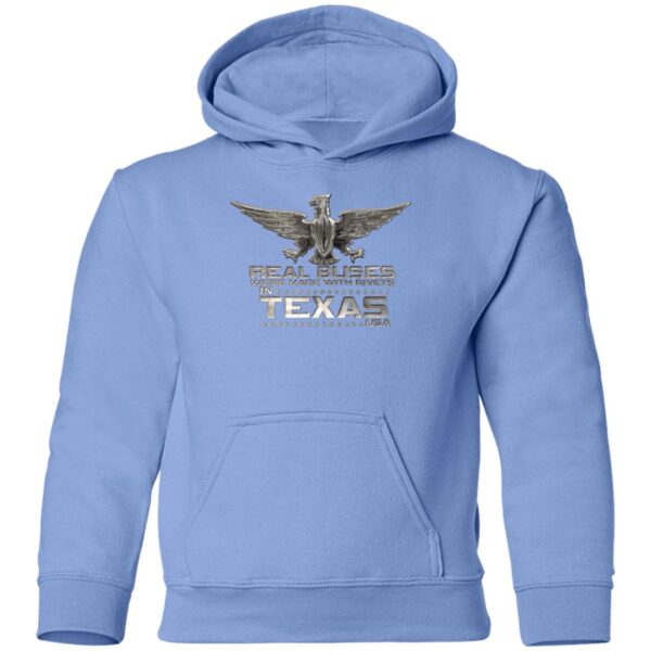 Real Buses Were Built in Texas G185B Youth Pullover Hoodie - Image 13