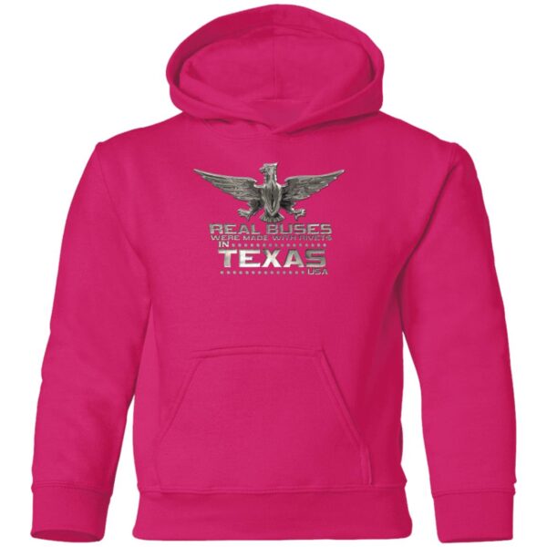 Real Buses Were Built in Texas G185B Youth Pullover Hoodie - Image 14