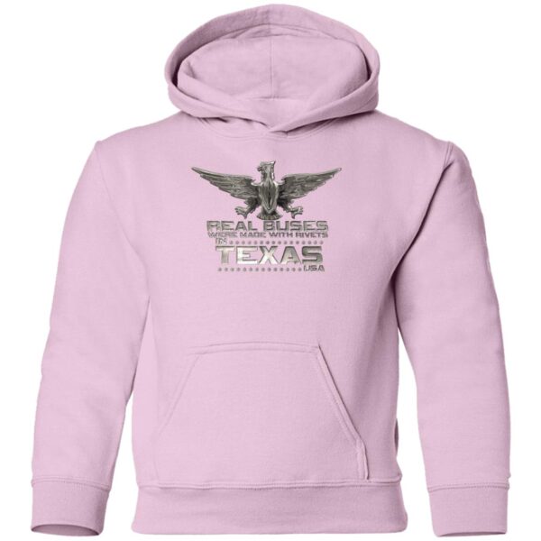 Real Buses Were Built in Texas G185B Youth Pullover Hoodie - Image 16