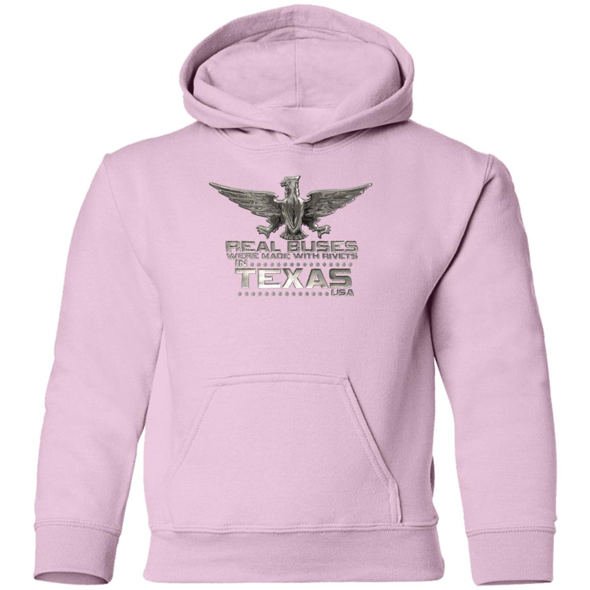 Real Buses Were Built in Texas G185B Youth Pullover Hoodie - Image 16