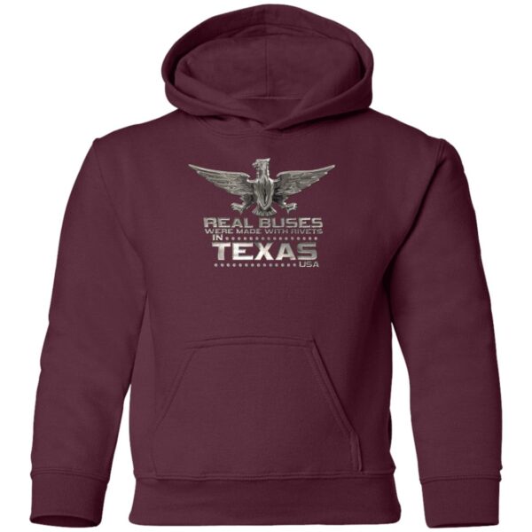 Real Buses Were Built in Texas G185B Youth Pullover Hoodie - Image 12