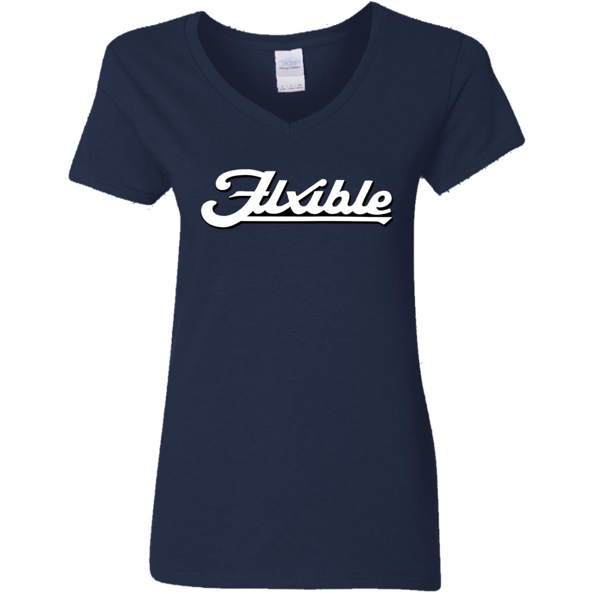 Flxible Logo G500VL Ladies' 5.3 oz. V-Neck T-Shirt - Image 3