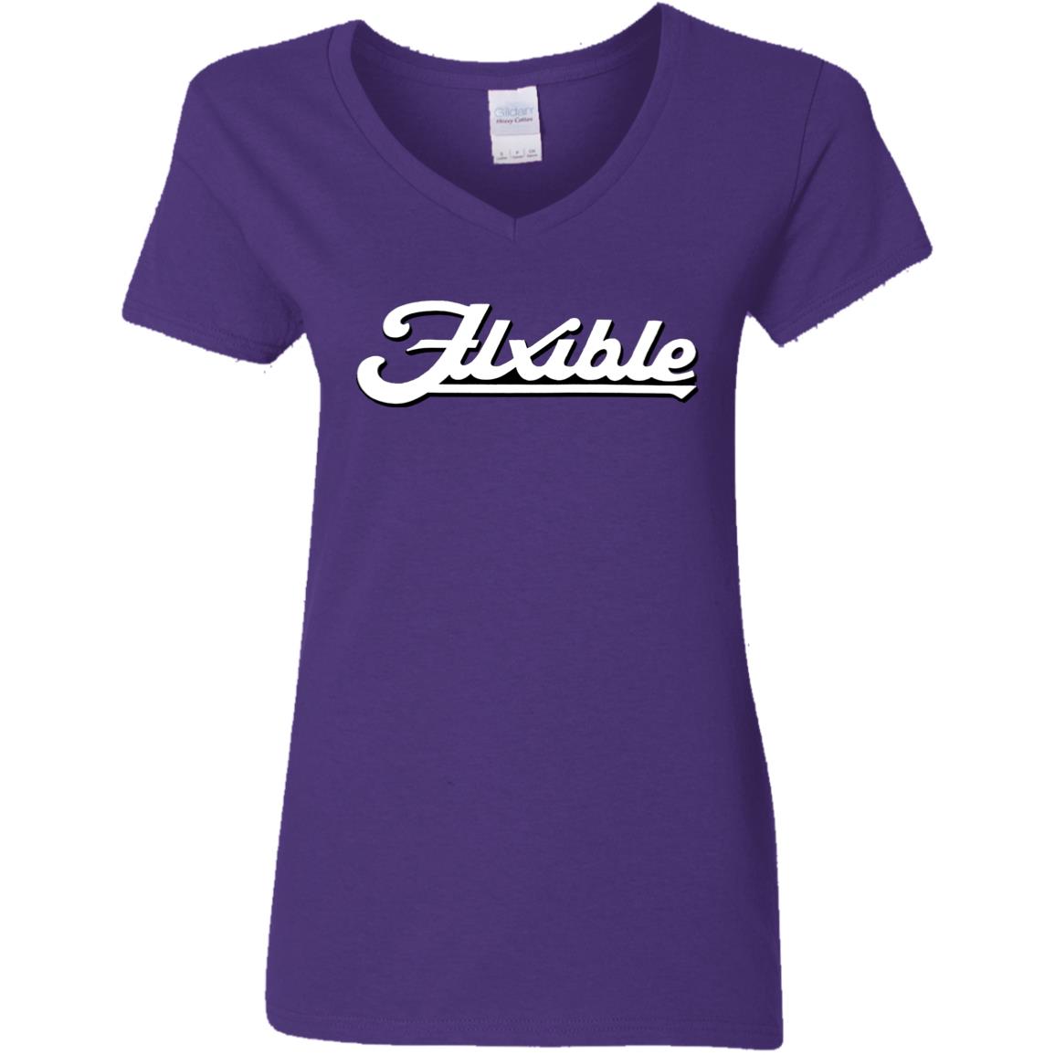 Flxible Logo G500VL Ladies' 5.3 oz. V-Neck T-Shirt - Image 4