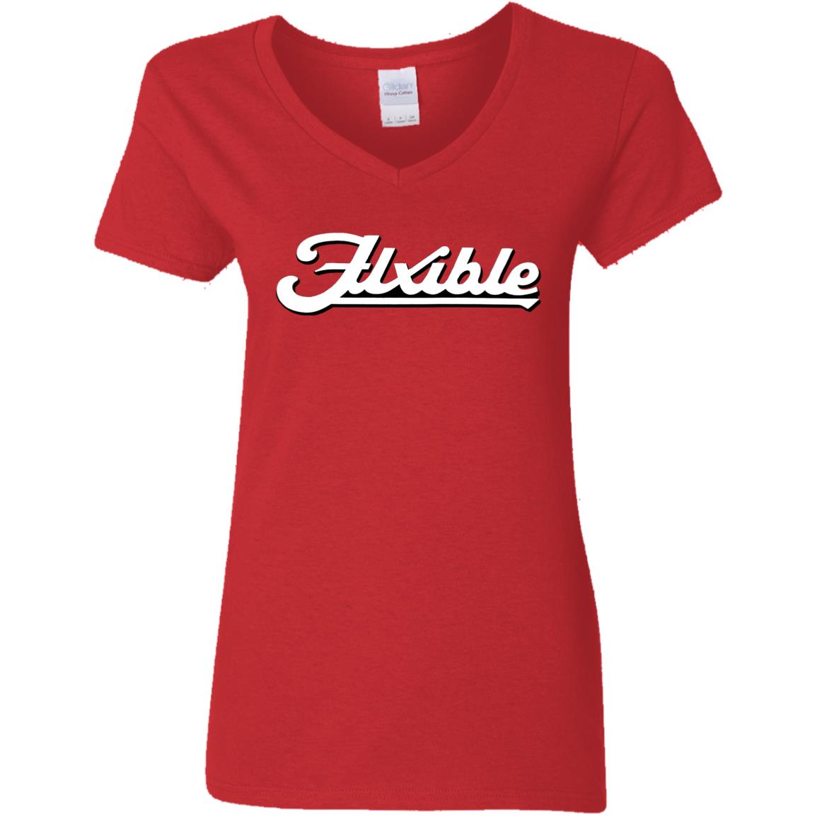 Flxible Logo G500VL Ladies' 5.3 oz. V-Neck T-Shirt - Image 5