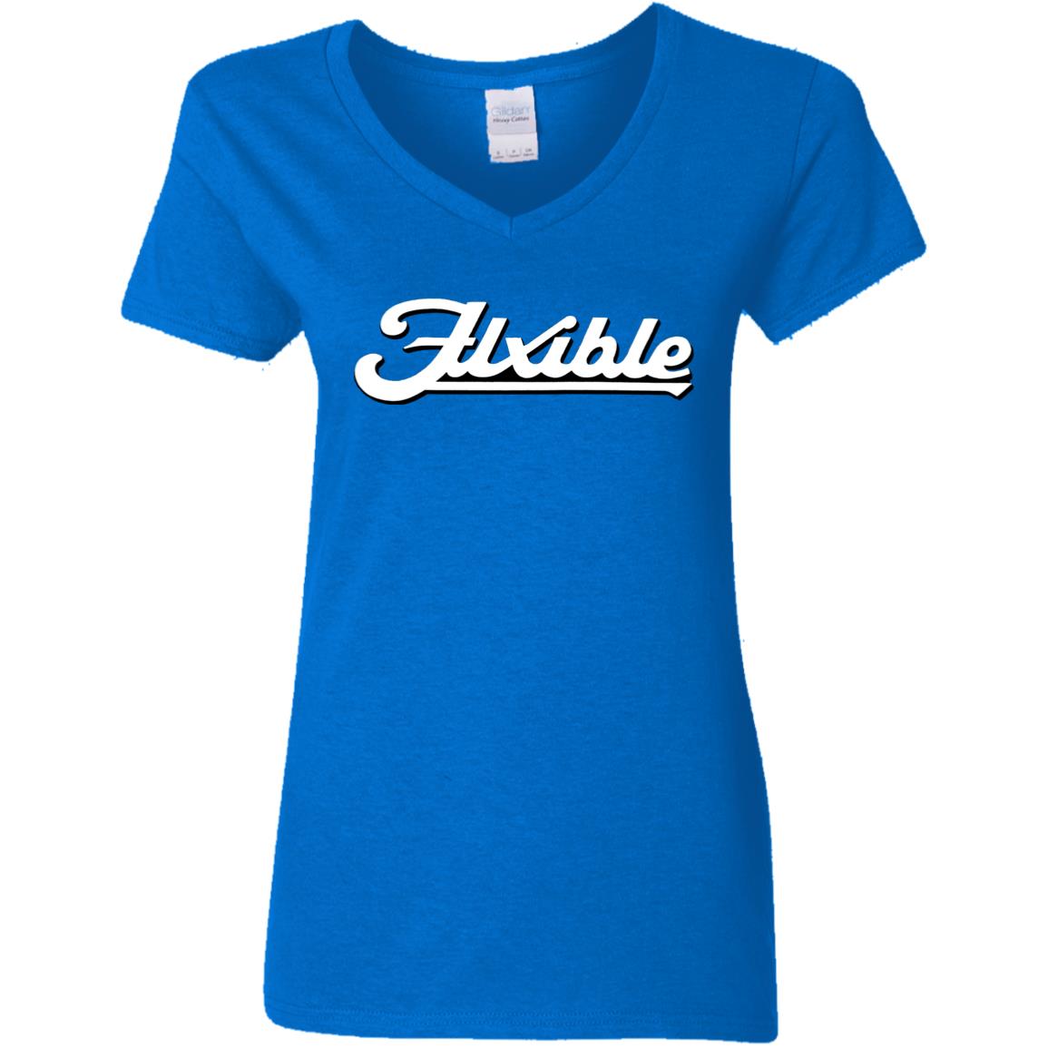 Flxible Logo G500VL Ladies' 5.3 oz. V-Neck T-Shirt - Image 6