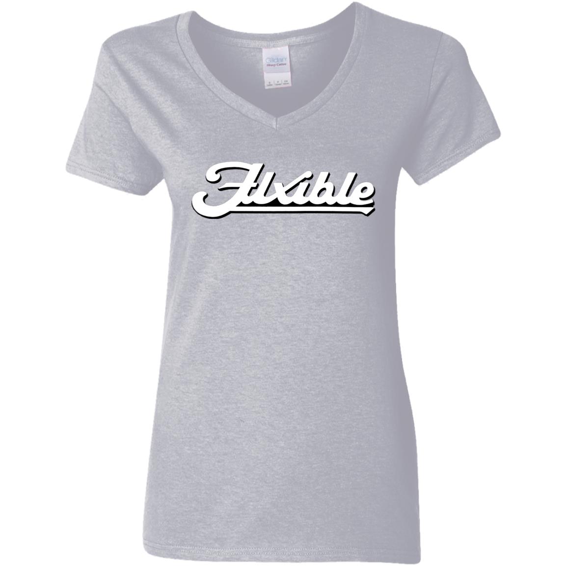 Flxible Logo G500VL Ladies' 5.3 oz. V-Neck T-Shirt - Image 7