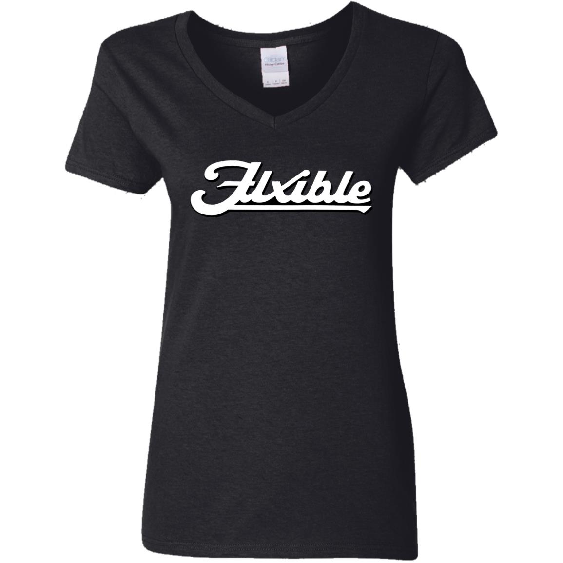 Flxible Logo G500VL Ladies' 5.3 oz. V-Neck T-Shirt - Image 2