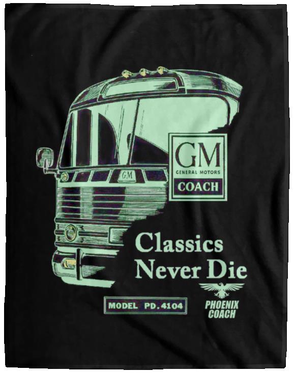 4104 Classics Never Die GM Emerald on Black VPL Cozy Plush Fleece Blanket - 60x80 - Image 2
