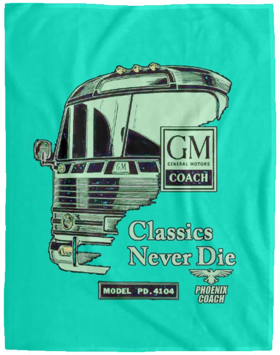 4104 Classics Never Die GM Emerald on Black VPL Cozy Plush Fleece Blanket - 60x80 - Image 11