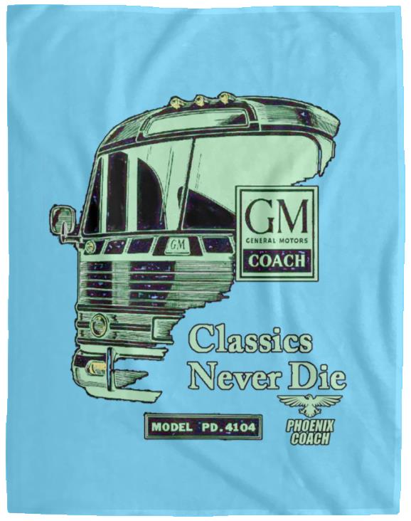 4104 Classics Never Die GM Emerald on Black VPL Cozy Plush Fleece Blanket - 60x80 - Image 3