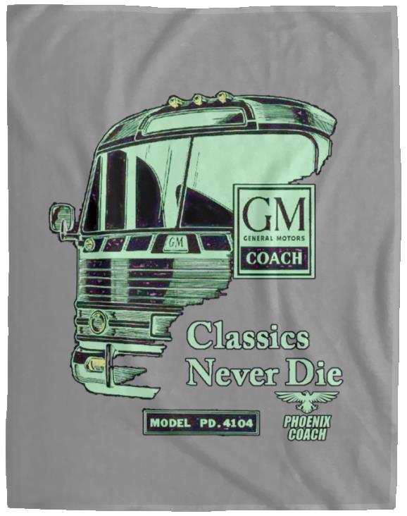 4104 Classics Never Die GM Emerald on Black VPL Cozy Plush Fleece Blanket - 60x80 - Image 4