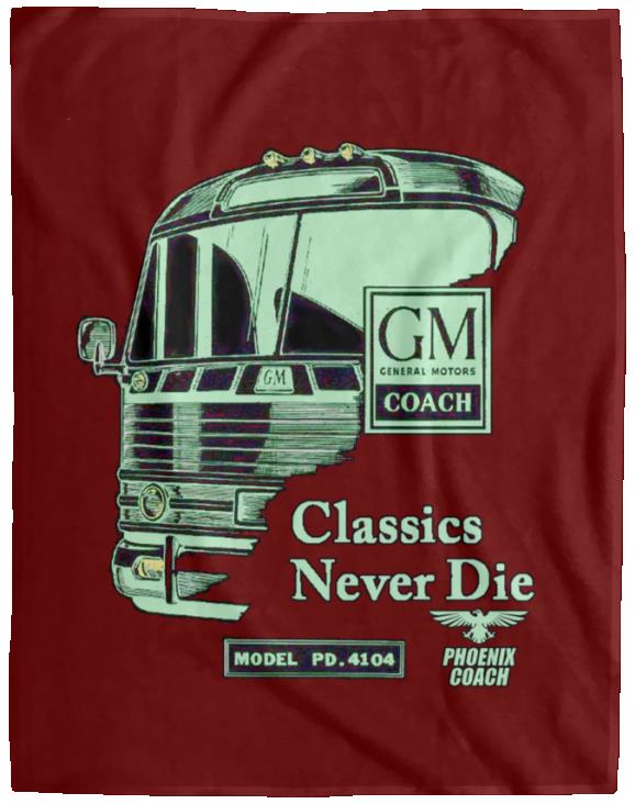 4104 Classics Never Die GM Emerald on Black VPL Cozy Plush Fleece Blanket - 60x80 - Image 5