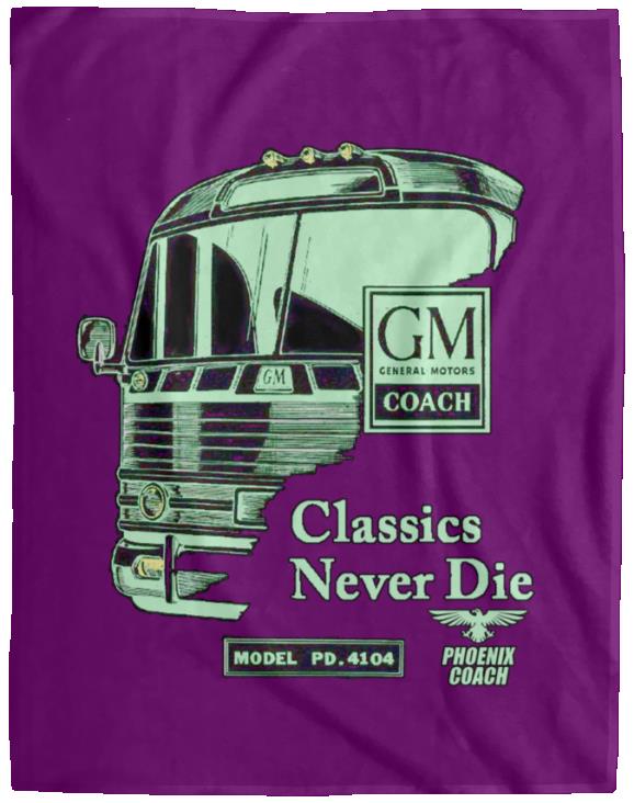 4104 Classics Never Die GM Emerald on Black VPL Cozy Plush Fleece Blanket - 60x80 - Image 7