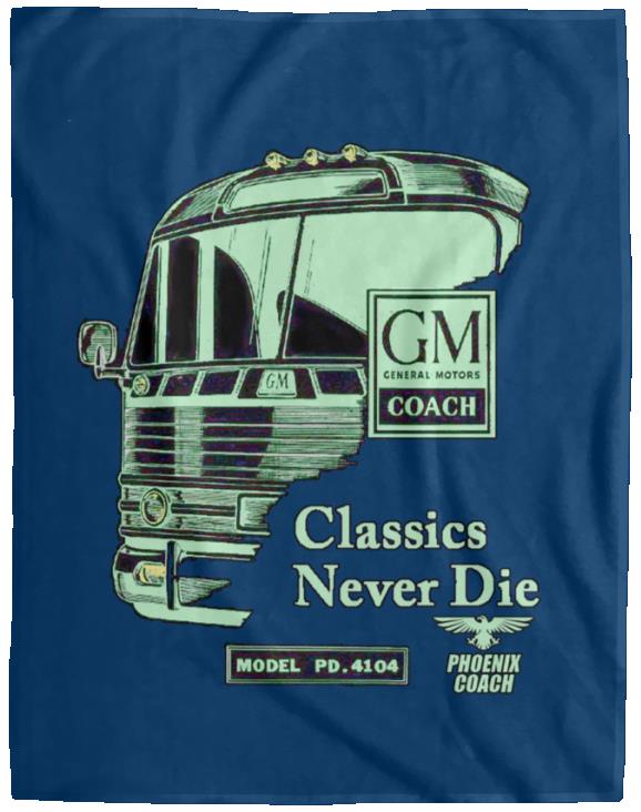 4104 Classics Never Die GM Emerald on Black VPL Cozy Plush Fleece Blanket - 60x80 - Image 9