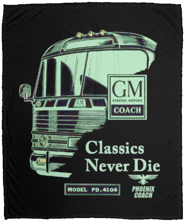 4104 Classics Never Die GM Emerald on Black VPM Cozy Plush Fleece Blanket - 50x60 - Image 2