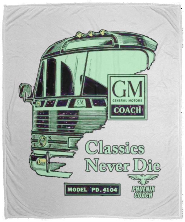 4104 Classics Never Die GM Emerald on Black VPM Cozy Plush Fleece Blanket - 50x60