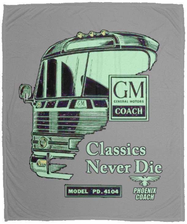 4104 Classics Never Die GM Emerald on Black VPM Cozy Plush Fleece Blanket - 50x60 - Image 5