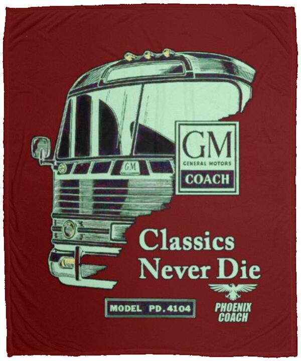 4104 Classics Never Die GM Emerald on Black VPM Cozy Plush Fleece Blanket - 50x60 - Image 6