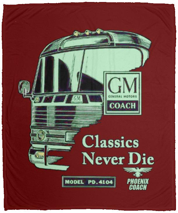 4104 Classics Never Die GM Emerald on Black VPM Cozy Plush Fleece Blanket - 50x60 - Image 6