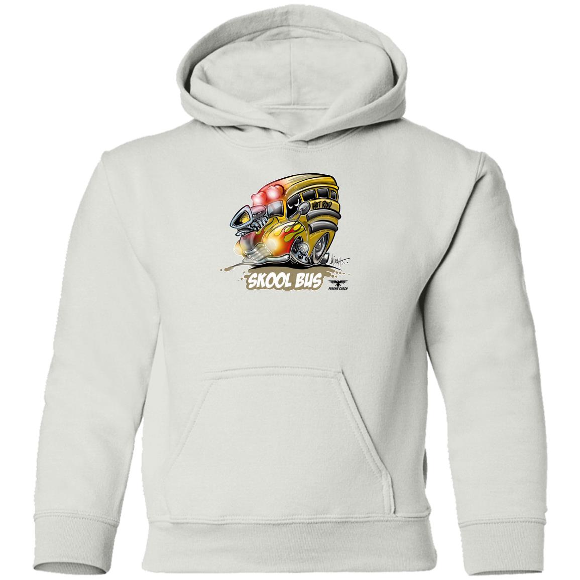 Hot Rod Skool Bus G185B Youth Pullover Hoodie - Image 2