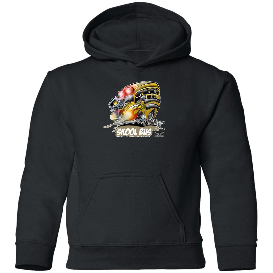 Hot Rod Skool Bus G185B Youth Pullover Hoodie - Image 3