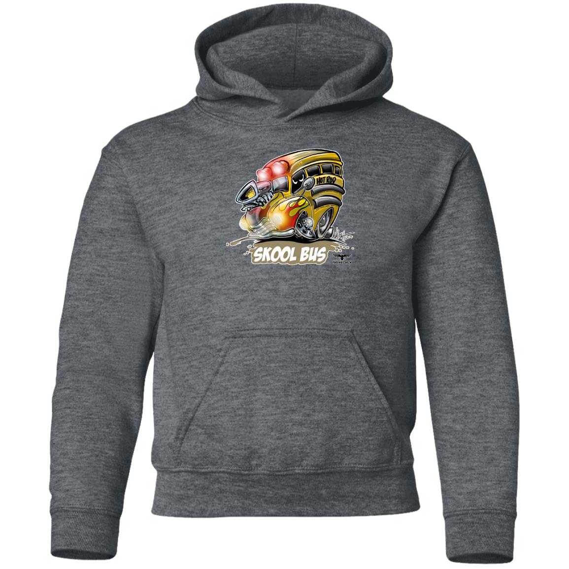 Hot Rod Skool Bus G185B Youth Pullover Hoodie - Image 4
