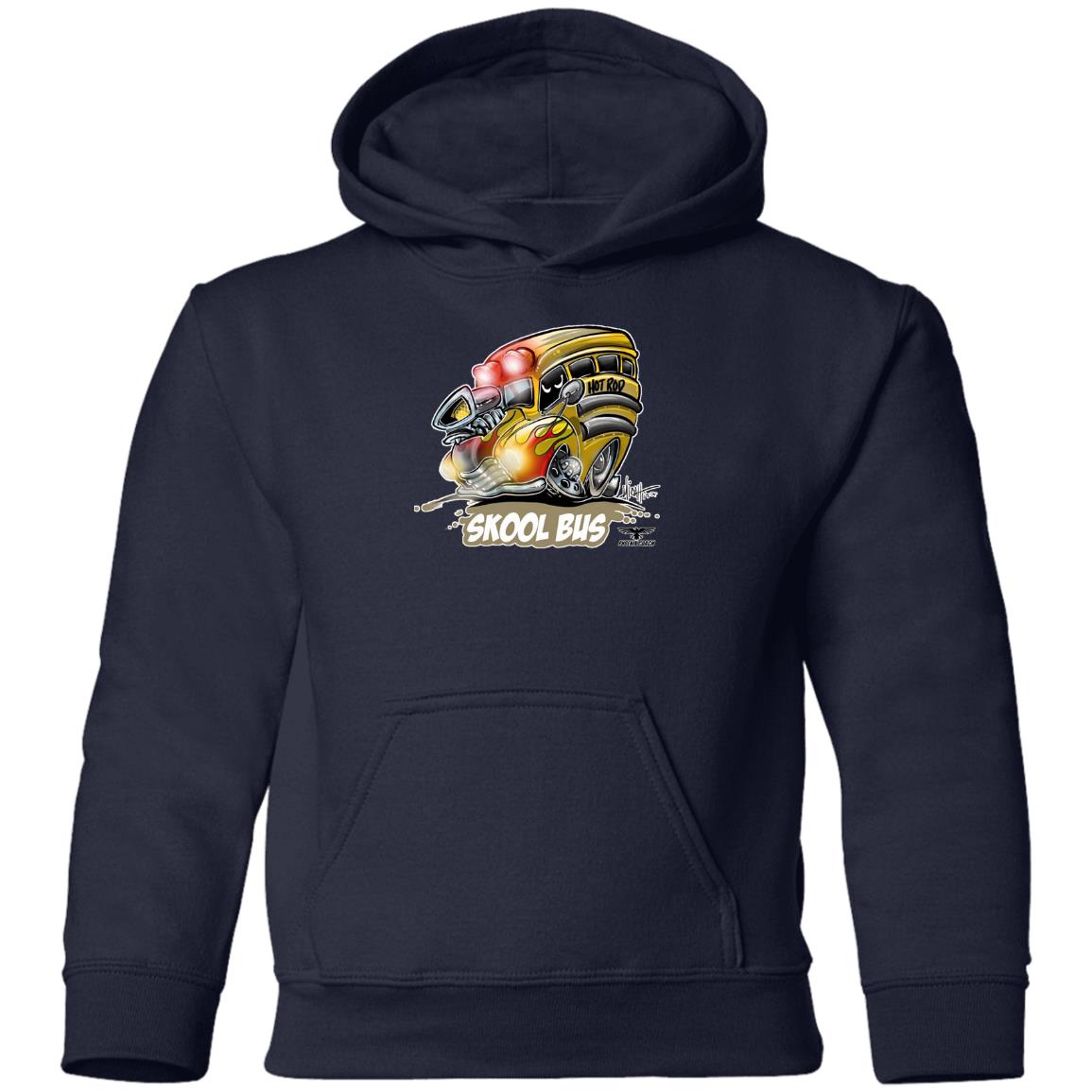 Hot Rod Skool Bus G185B Youth Pullover Hoodie - Image 6