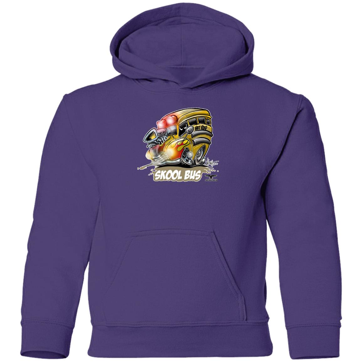 Hot Rod Skool Bus G185B Youth Pullover Hoodie - Image 9