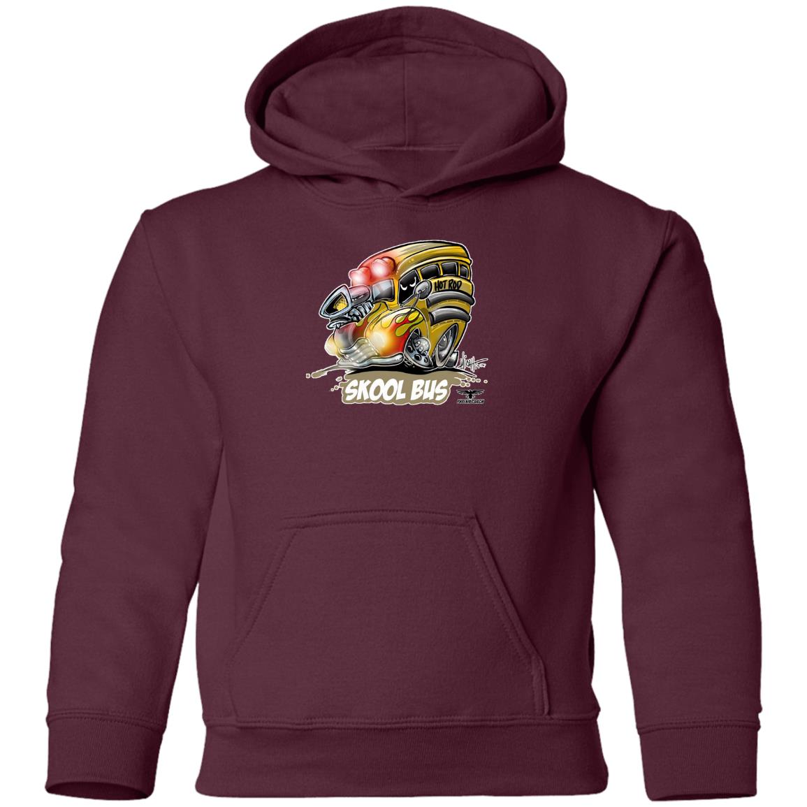 Hot Rod Skool Bus G185B Youth Pullover Hoodie - Image 12
