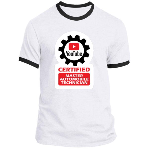 Certified YouTube Master Automotive Technician PC54R Ringer Tee - Image 2