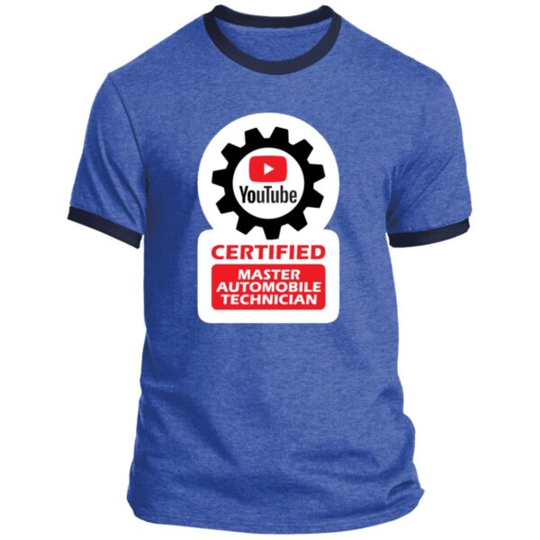 Certified YouTube Master Automotive Technician PC54R Ringer Tee - Image 7