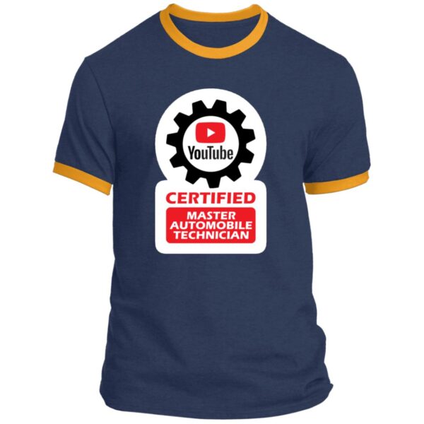 Certified YouTube Master Automotive Technician PC54R Ringer Tee - Image 8