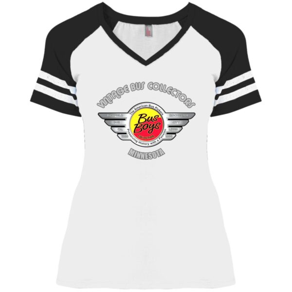 Busboys Logo - 1.v3 DM476 Ladies' Game V-Neck T-Shirt - Image 2
