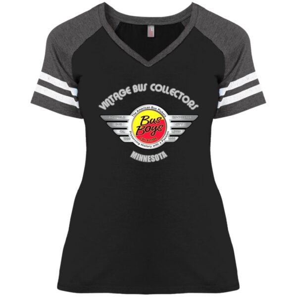 Busboys Logo - 1.v3 DM476 Ladies' Game V-Neck T-Shirt - Image 4
