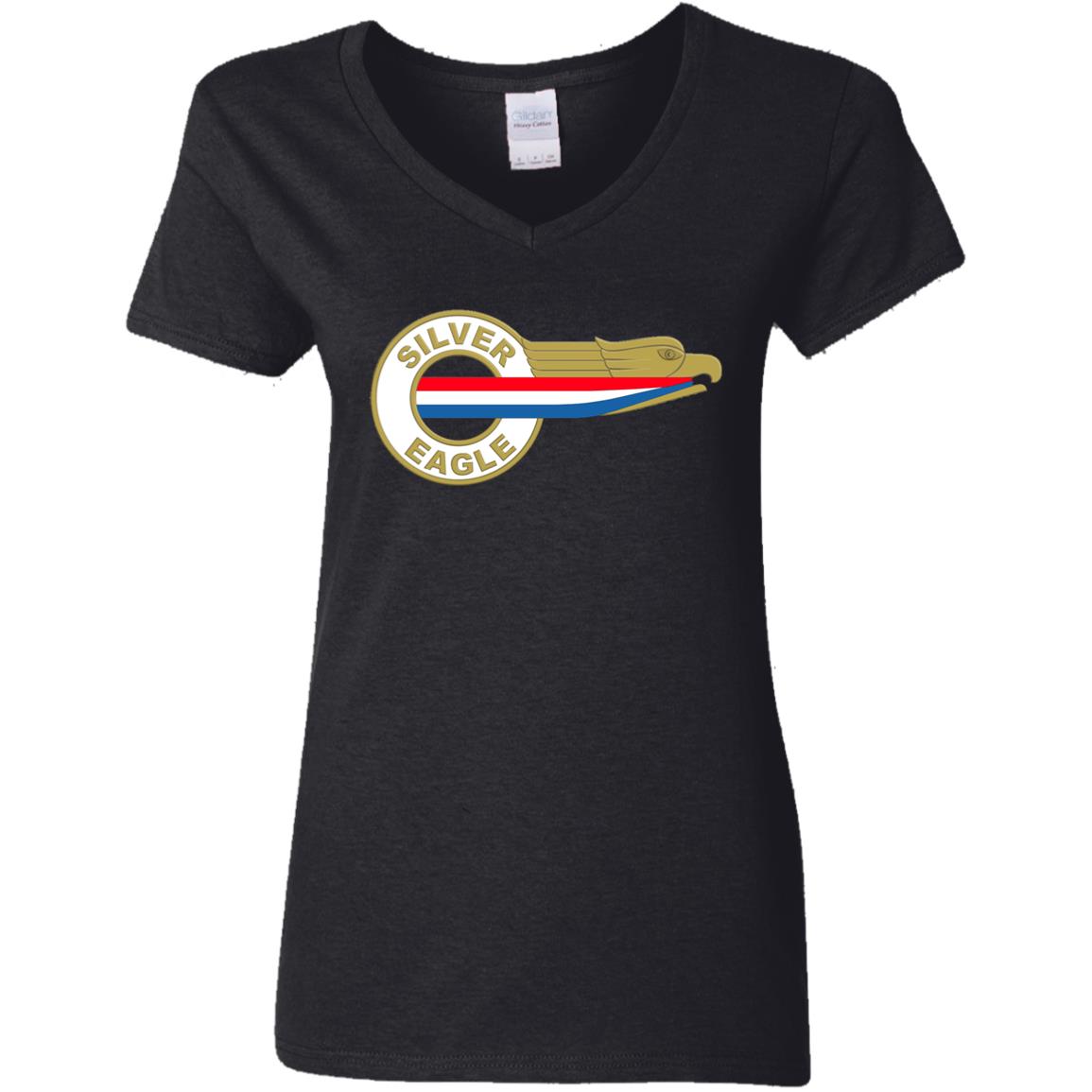 Silver Eagle Curbside Logo G500VL Ladies' 5.3 oz. V-Neck T-Shirt - Image 2