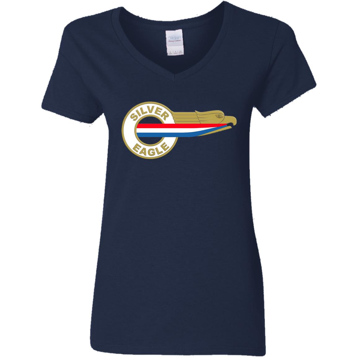 Silver Eagle Curbside Logo G500VL Ladies' 5.3 oz. V-Neck T-Shirt - Image 3