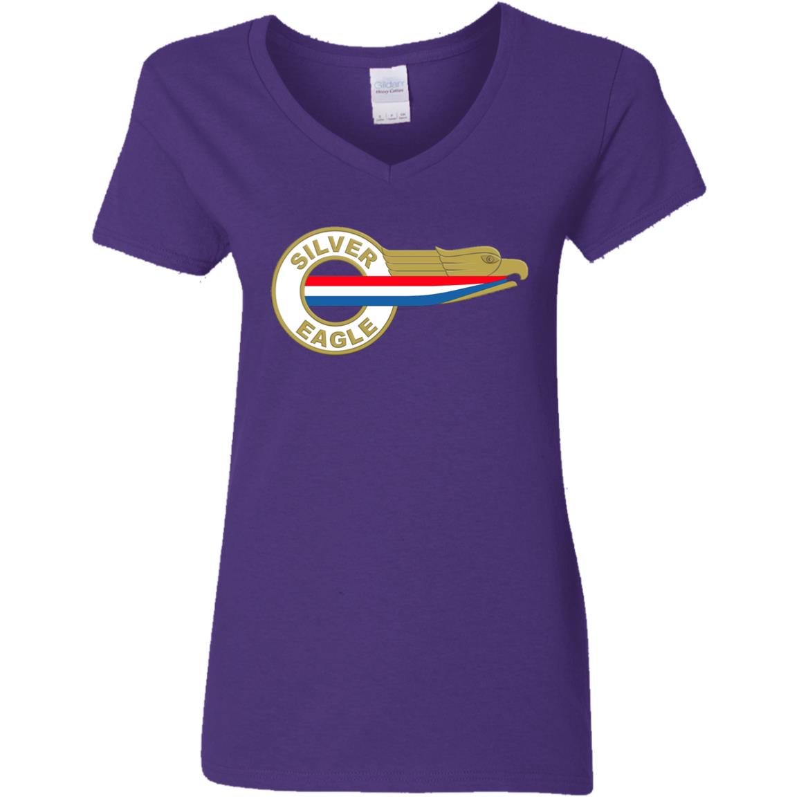 Silver Eagle Curbside Logo G500VL Ladies' 5.3 oz. V-Neck T-Shirt - Image 4