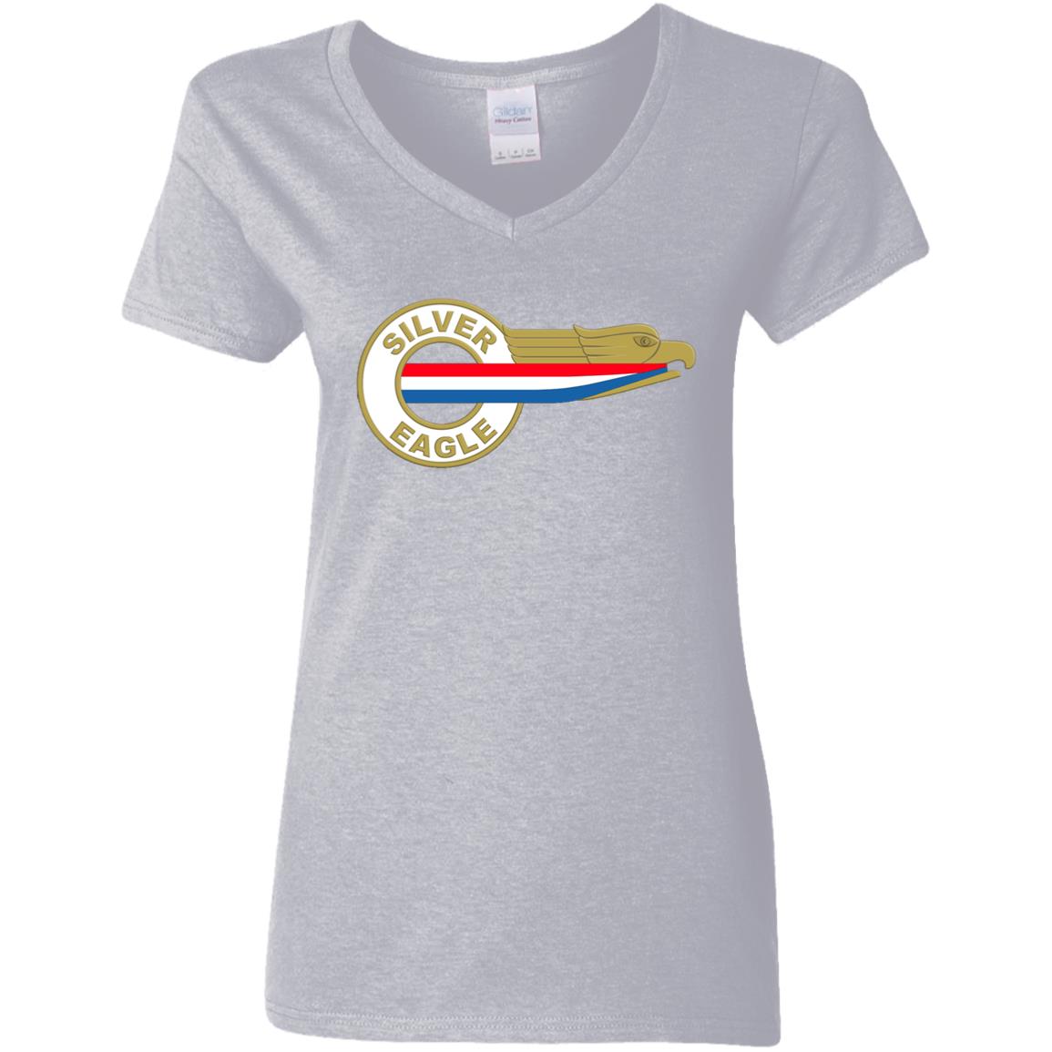 Silver Eagle Curbside Logo G500VL Ladies' 5.3 oz. V-Neck T-Shirt - Image 7